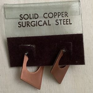 New vintage copper minimalist hoop earrings